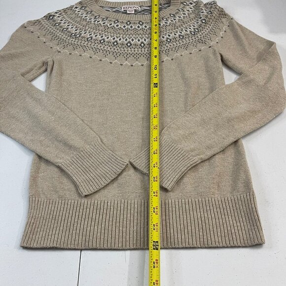 Merona Girls' XS/TP Beige Fair Isle Knit Sweater Cotton Rayon Nylon Blend - Picture 8 of 9